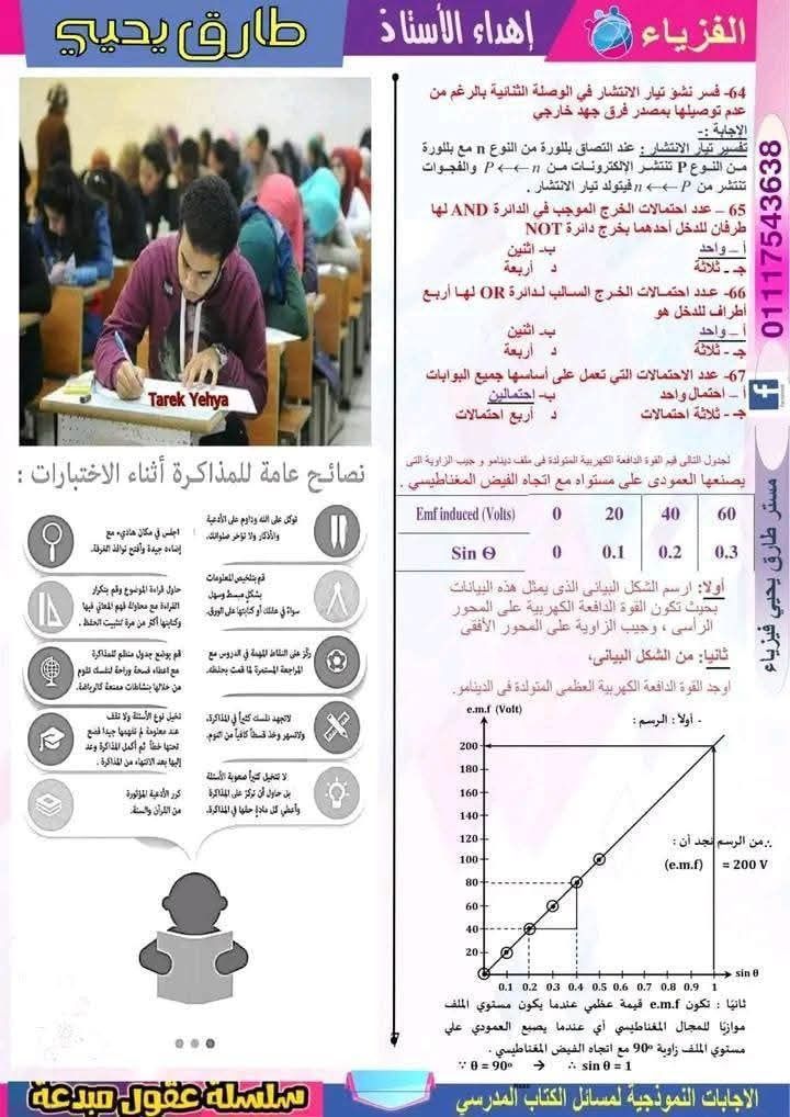 مراجعة فيزياء ثالثة ثانوي 2025