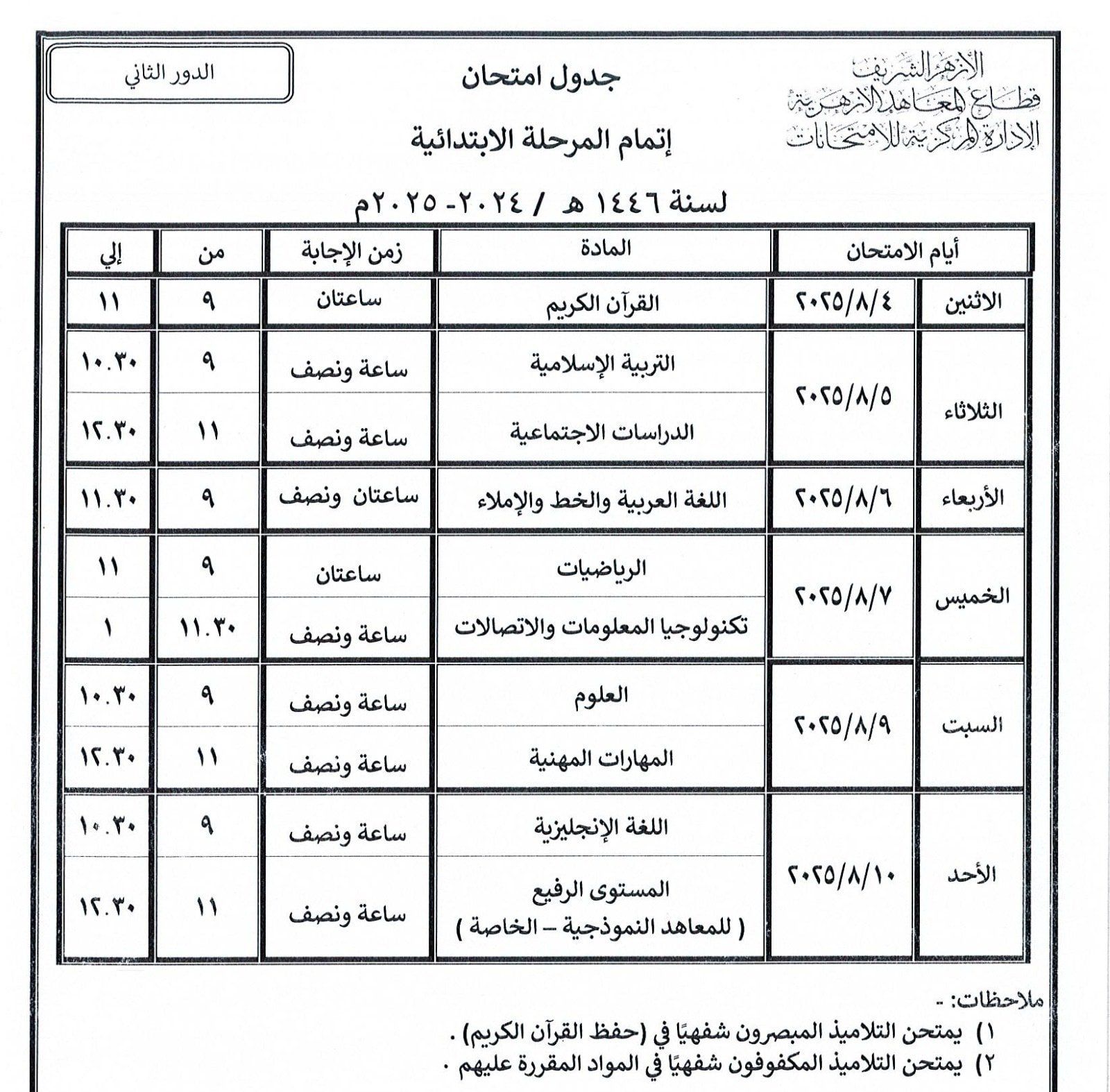 اتمام المرحلة الابتدائية