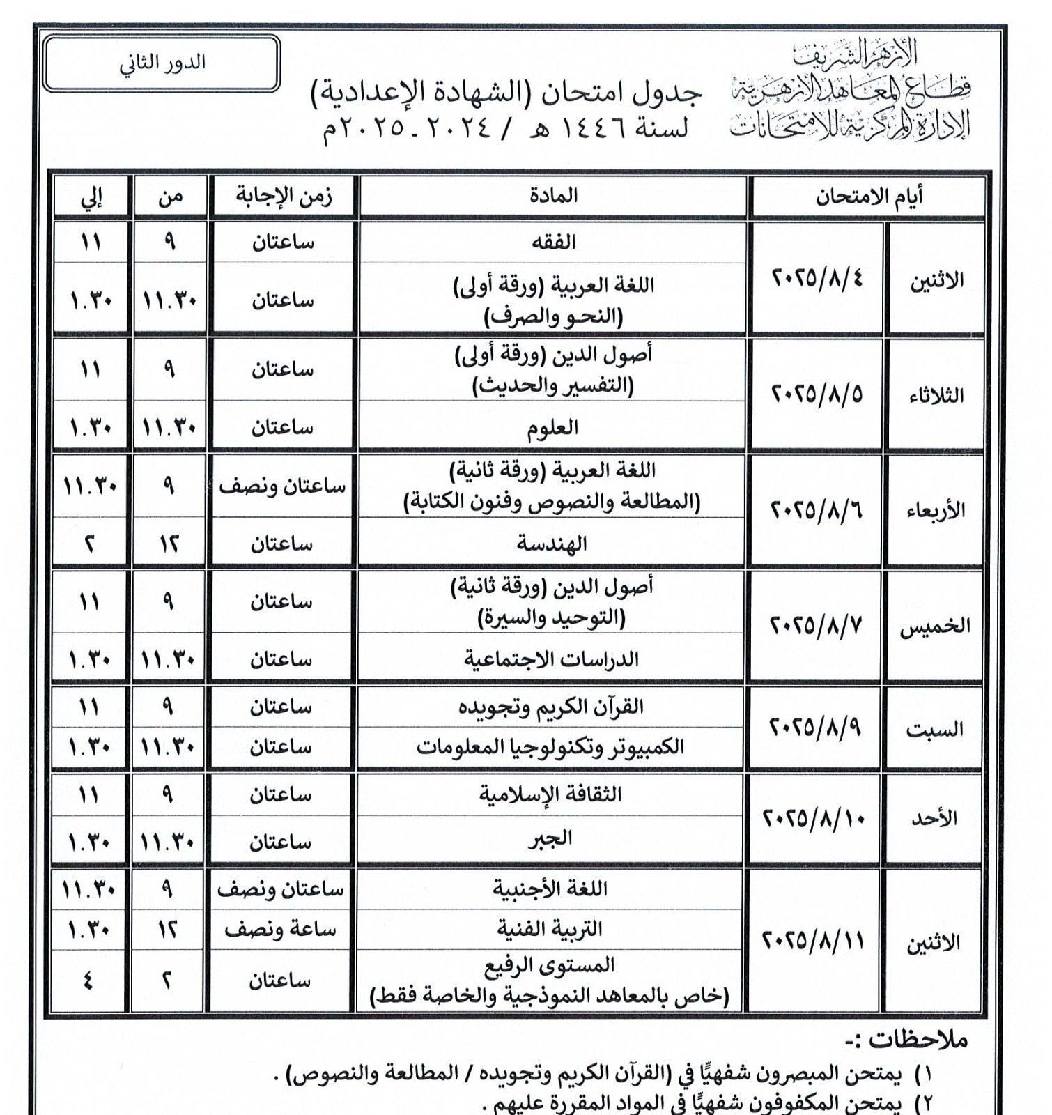 الشهادة الاعدادية