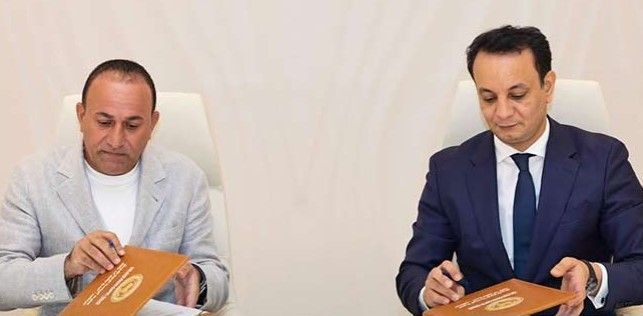 مدير صندوق التنمية وإعادة الإعمار بلقاسم حفتر مع رئيس مجموعة العرجاني، إبراهيم العرجاني