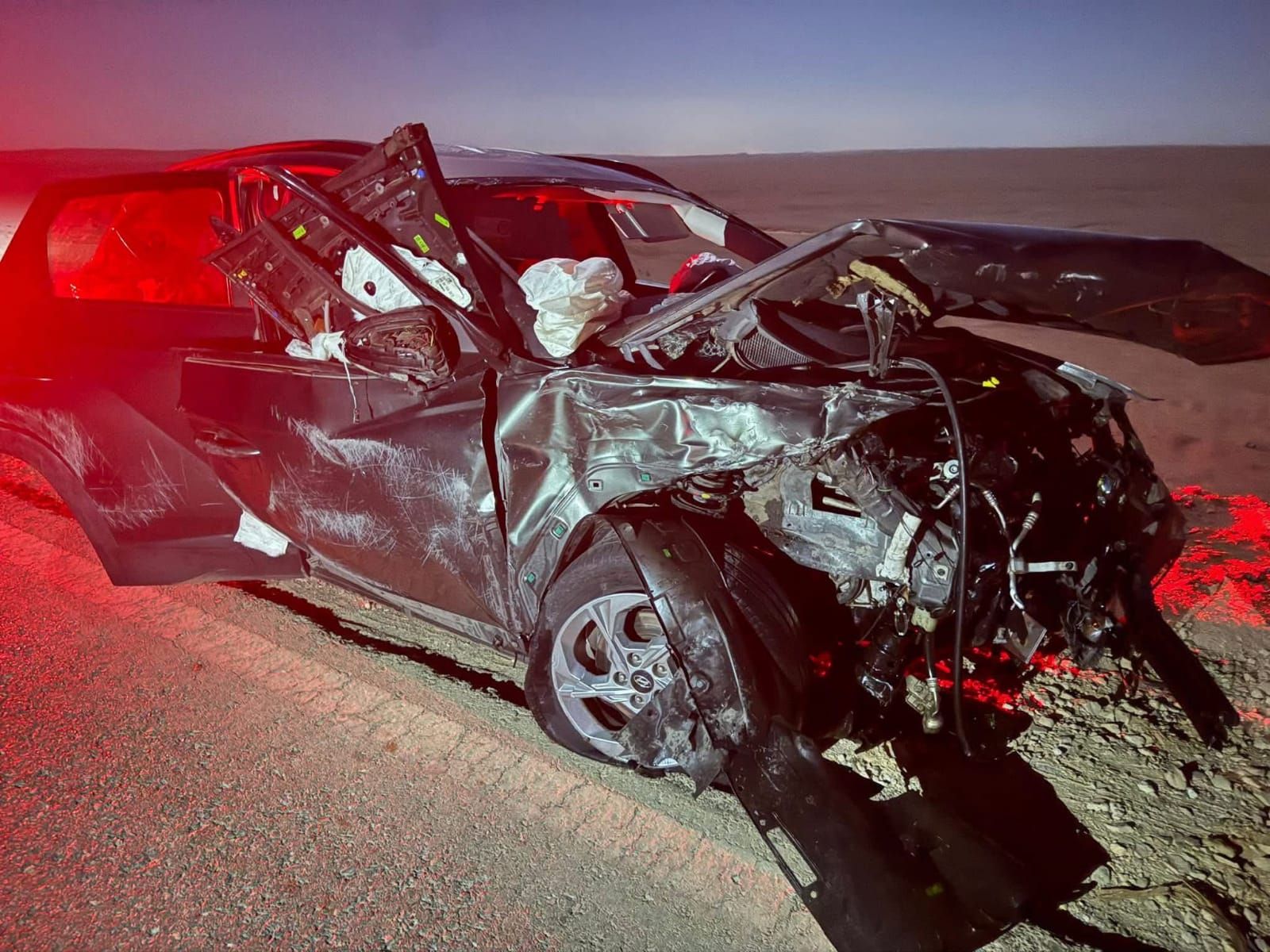 سيارة اسماعيل الليثى بعد الحادث