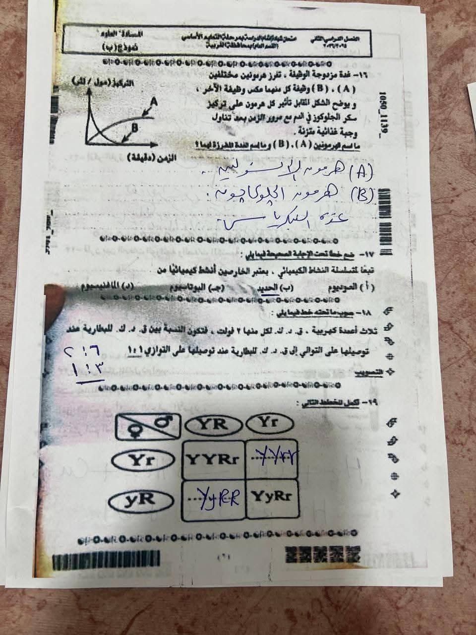نموذج حل امتحان علوم تالته اعدادي 2026 محافظة الغربية