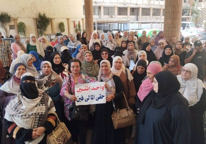 من إحدى الوقفات الاحتجاجية لموظفي الزراعة