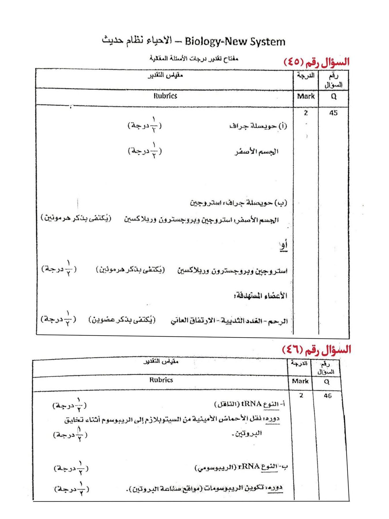 الثانوية العامة 2026.. نموذج إجابة الأسئلة المقالية الرسمي لامتحان مادة الأحياء