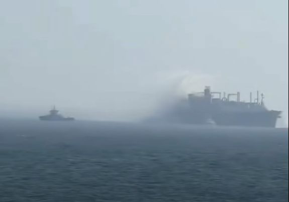 حادث هجوم على ميناء دمياط بمسيرة إيرانية