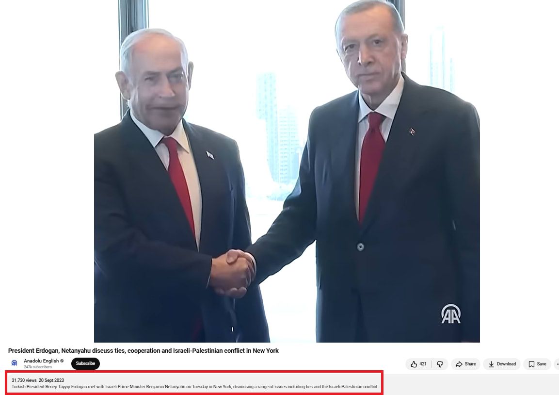 مشاهد الفيديو المتداول وردت في مقطع نشرته وكالة أنباء الأناضول في قناتها عبر موقع يوتيوب في 20 سبتمبر/أيلول 2023