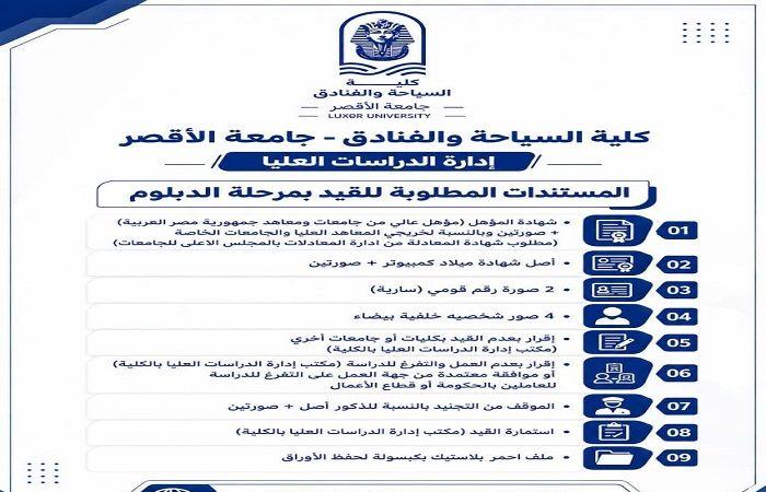 بالبلدي: جامعة
      الأقصر
      تفتح
      التقديم
      للدراسات
      العليا
      بكلية
      السياحة
      والفنادق