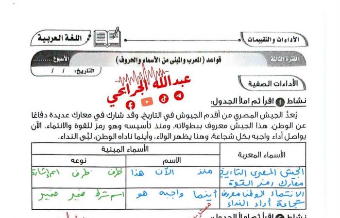 بالبلدي: حل
      تقييم
      الأسبوع
      الأول
      في
      اللغة
      العربية
      للصف
      الثاني
      الإعدادي
      ترم
      أول