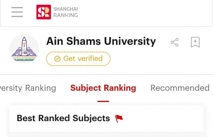 بالبلدي: جامعة
      عين
      شمس
      تحصد
      مراكز
      متقدمة
      في
      تصنيف
      شنغهاي
      للتخصصات
      2026