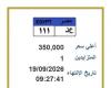 بالبلدي : لوحة
      «ع-ف
      -
      111»
      تصل
      إلى
      350
      ألف
      جنيه
      في
      مزاد
      مرور
      مصر