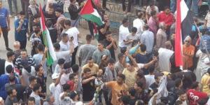 بالبلدي: حرق علم إسرائيل في مسيرة دعم الأشقاء الفلسطينيين بالمنوفية