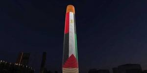 بالبلدي : علمي مصر وفلسطين على البرج الأيقونى في العاصمة الإدارية