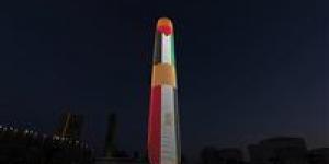 بالبلدي : البرج الأيقوني بالعاصمة الإدارية يتزين بألوان علم فلسطين دعما لأهالي غزة