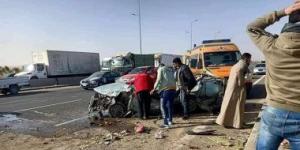 بالبلدي: إصابة 5 أشخاص في حادث تصادم سيارتين على الصحراوى الغربى بقنا