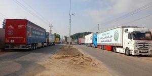 دخول 220 شاحنة مساعدات من معبري رفح وكرم أبو سالم إلى قطاع غزة