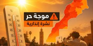 بالبلدي: نشرة
      إنذارية..
      موجة
      حر
      مرتقبة
      من
      الأربعاء
      إلى
      الجمعة
      بعدة
      مناطق
      بالمغرب