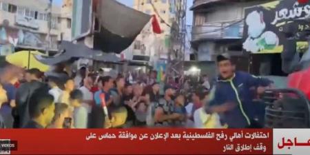 بالبلدي : احتفالات أهالي رفح الفلسطينية، بعد الإعلان عن موافقة حماس على وقف إطلاق النار