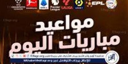 بالبلدي: مواعيد
      أهم
      مباريات
      اليوم
      الإثنين
      30-6-
      2025
      في
      جميع
      البطولات
      والقنوات
      الناقلة
