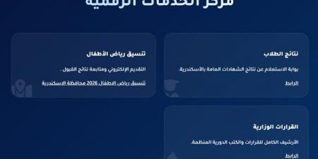 بالبلدي: رسميا..
      نتيجه
      الشهاده
      الاعداديه
      محافظه
      الاسكندريه
      2026..
      رابط
      النتيجة
      وخطوات
      الاستعلام
