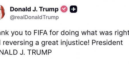 بالبلدي : أول
      تعليق
      من
      ترامب
      بعد
      إلغاء
      البطاقة
      الحمراء
      للاعب
      أمريكا
      في
      كأس
      العالم