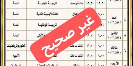 بالبلدي: حقيقة
جدول
امتحانات
الدور
الثاني
للثانوية
العامة
2026..
التعليم
تحسم
الجدل