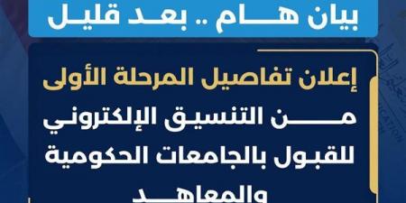 بالبلدي: التعليم
العالي
تستعد
لإعلان
الحد
الأدنى
ومواعيد
المرحلة
الأولى
لتنسيق
الجامعات
2026