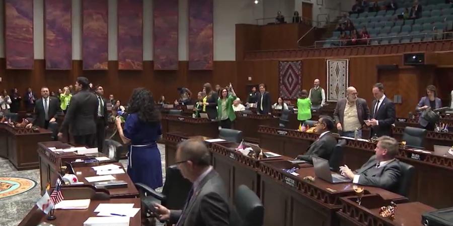 بالبلدي: شاهد لحظة اندلاع فوضى في مجلس نواب أريزونا بسبب قانون حظر الإجهاض