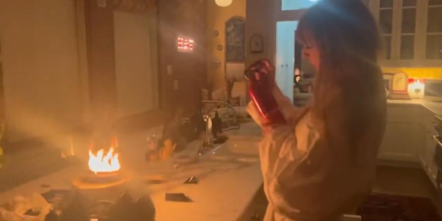 belbalady فيديو يظهر رد فعل المغنية تايلور سويفت لحظة اندلاع حريق داخل منزلها