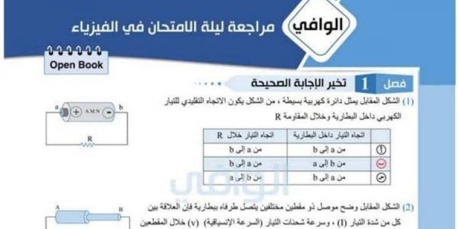 بالبلدي: الثانوية
      العامة
      2025..
      200
      سؤال
      بالاجابات
      في
      مراجعة
      ليلة
      امتحان
      الفيزياء