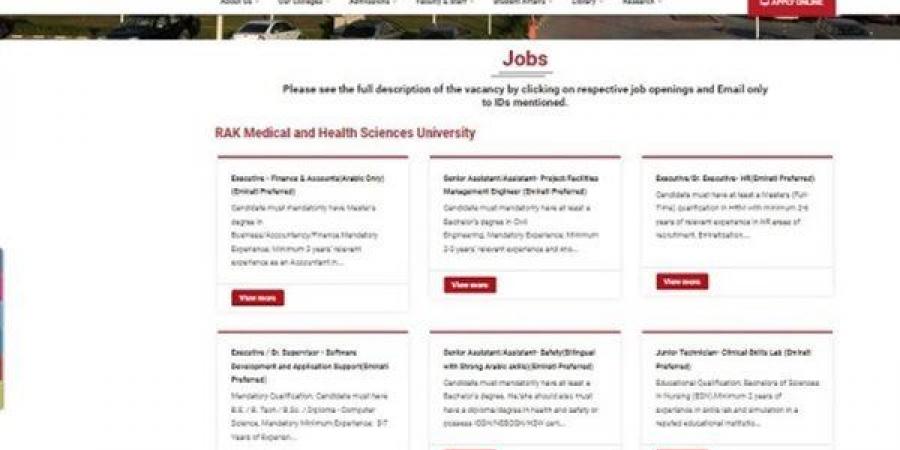 بالبلدي: وظيفة
      جامعة..
      جامعة
      رأس
      الخيمة
      تعلن
      عن
      وظائف
      أعضاء
      هيئة
      تدريس
      بعدد
      من
      التخصصات