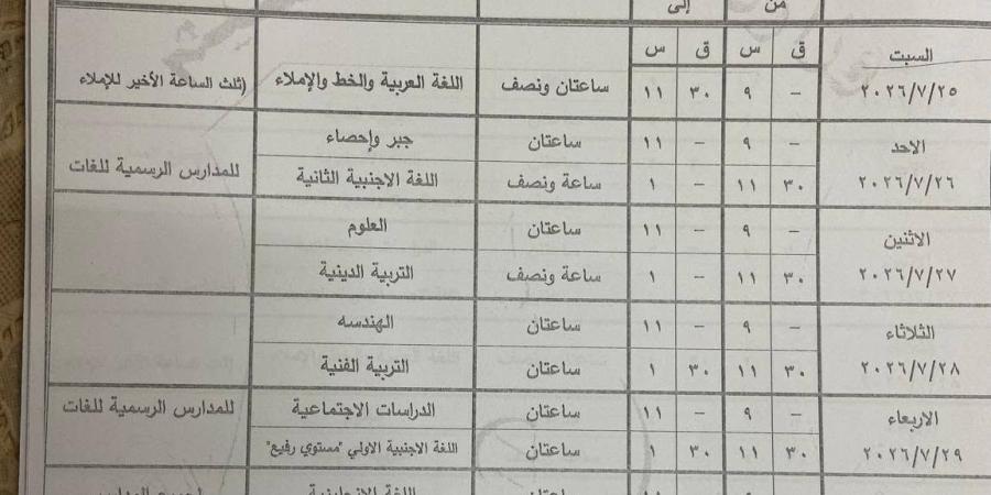 بالبلدي : تعليم
      قنا
      يعتمد
      جداول
      امتحانات
      الدور
      الثاني
      لصفوف
      النقل
      والشهادة
      الإعدادية