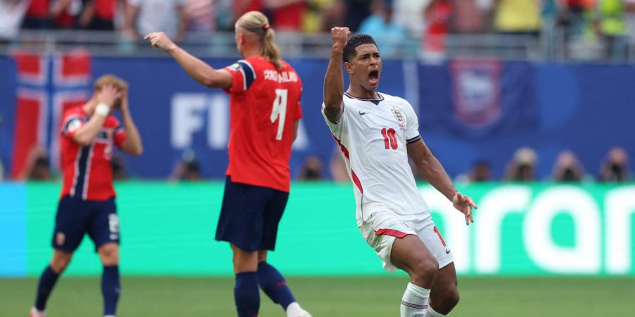 بالبلدي: تصرف "طريف" من بيلينغهام تجاه هالاند خلال مباراة إنجلترا والنرويج